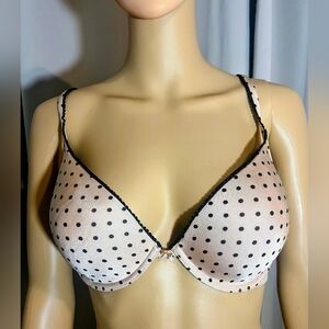 Victoria's Secret SEXY LITTLE THING Black and Cream Polka Dot Bra